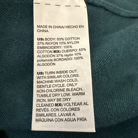 Chico's Womens Soutache Cardigan Sweater Size 2 Large Peacock Teal Cotton - Picture 8 of 8